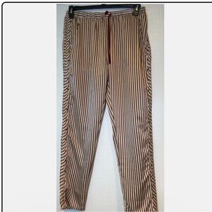 Womens Striped Pants in Cream and Brown